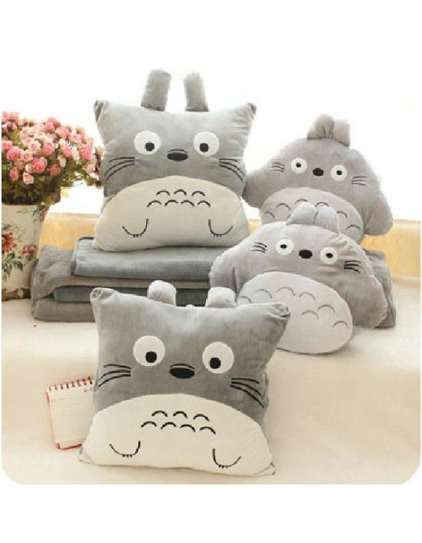 Wholesale cartoon air conditioning blanket Plush Doll warm hand pillow three use air conditioning blanket hand cover cushion summer cool blanket