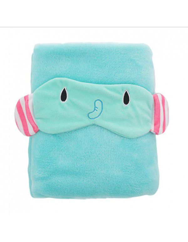 Factory cartoon animal nap blanket children air conditioning blanket eye mask pillow blanket flannel gift blanket