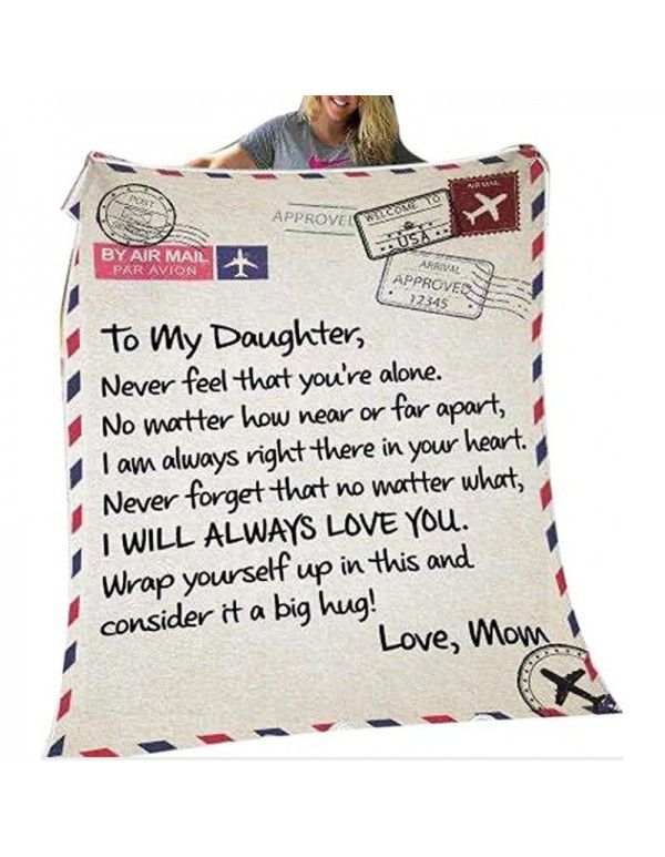 Envelope blanket ins popular envelope letter flange fluffy blanket to customize autumn and winter blanket