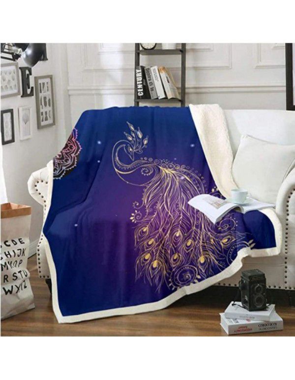 Blanket custom blanket modern wind lazy blanket flannel blanket 3D HD digital printing blanket square blanket custom
