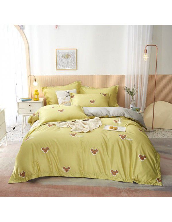Factory direct sales Spring and summer new washing Tencel silk four piece set of gifts wholesale group purchase issued on behalf of