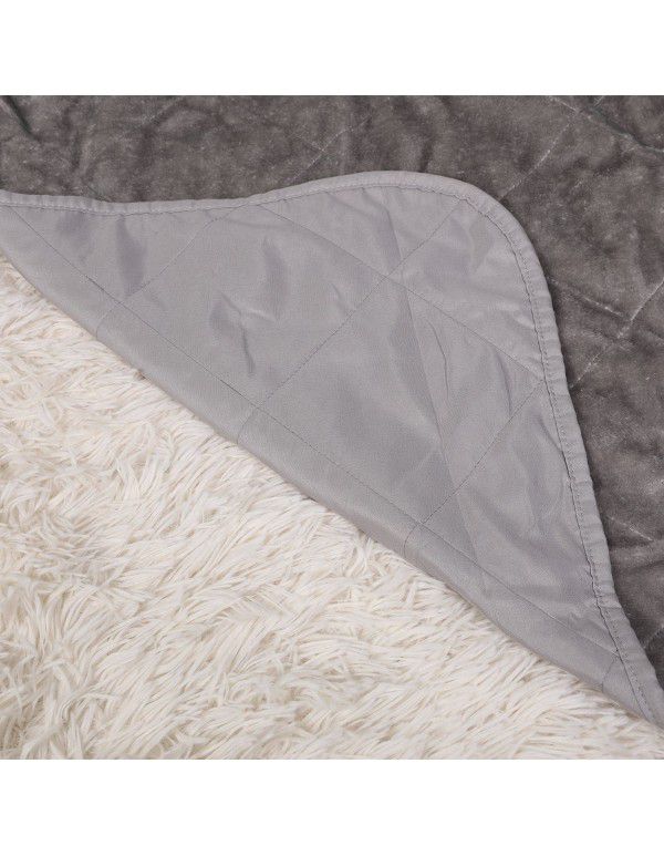 Factory customized Amazon hot foreign trade blanket three layer thickened plain crystal super soft quilted blanket air conditioning blanket