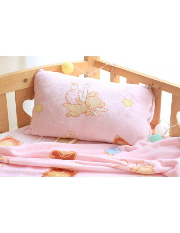 Wholesale variety Sakura Xiaoke playing card flannel air conditioning blanket girl heart blanket office use