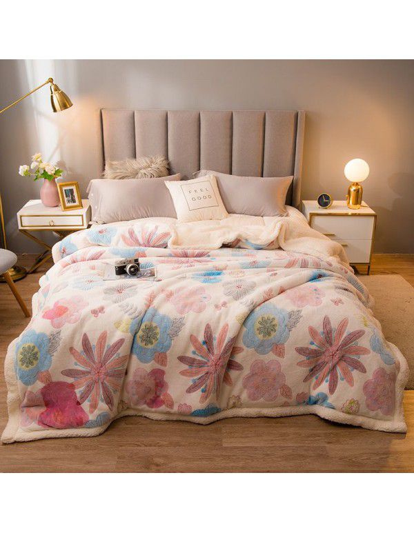 2020A milk cashmere B cashmere quilt cover single double thickened multi-functional Blanket Quilt cover blanket batch