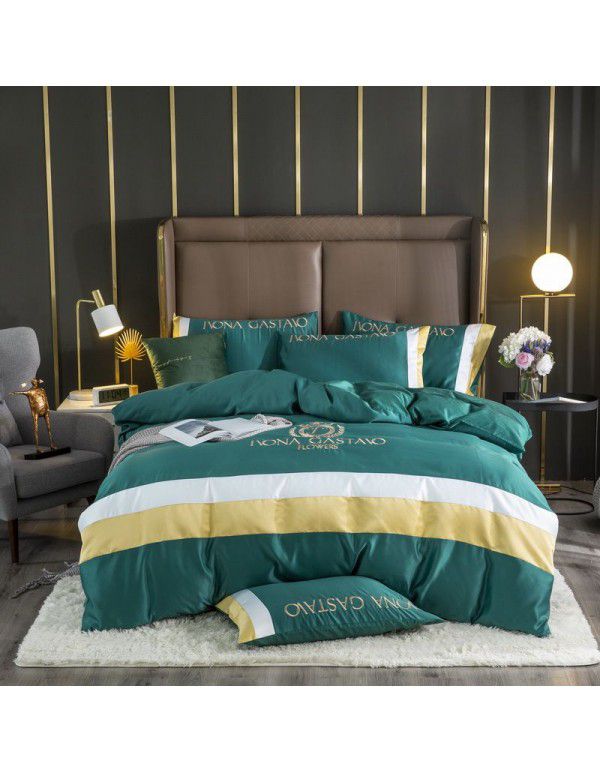 Factory direct selection of European AB top grade washed silk long staple cotton all cotton bedding set of four