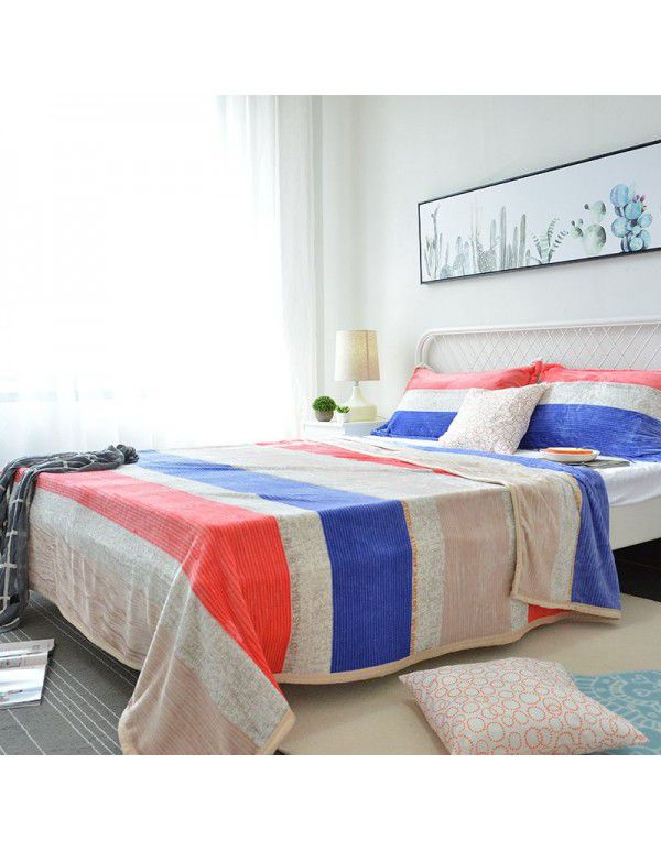 Amazon double faced flannel blanket summer air conditioning Blanket Sofa blanket office nap blanket
