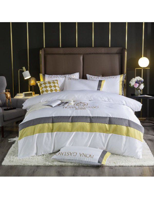 Factory direct selection of European AB top grade washed silk long staple cotton all cotton bedding set of four