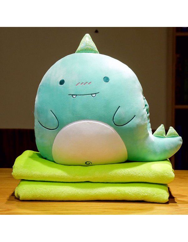 Cartoon animal pillow quilt multifunctional three in one cushion blanket air conditioning blanket office home lunch break cushion blanket