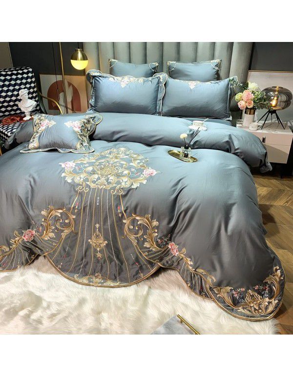 Factory direct sale 60s pure cotton embroidery four piece set bedding wholesale group buying gifts