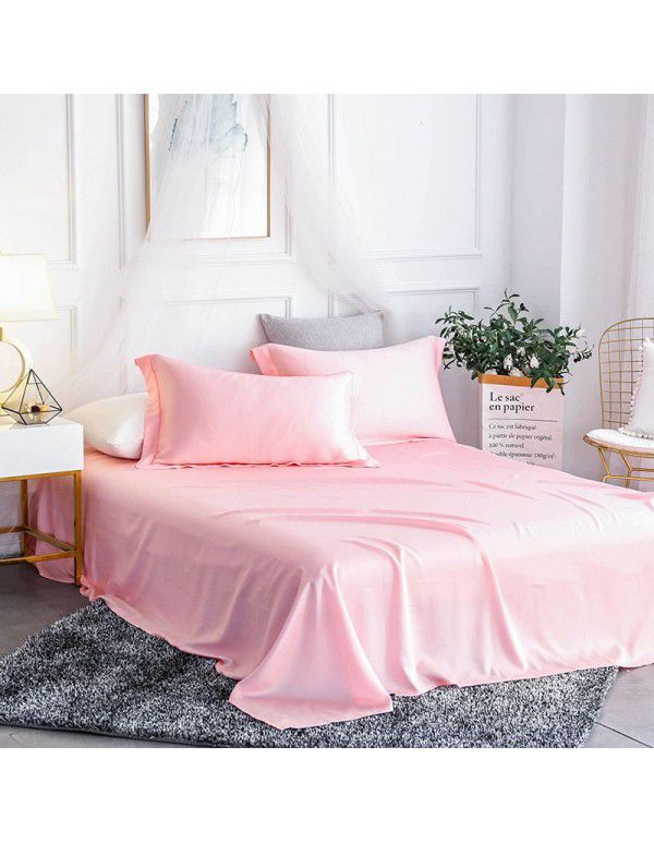 60 pieces of solid color Tencel 4-piece set summer double-sided Tencel 1.8m sheet bedding set customization