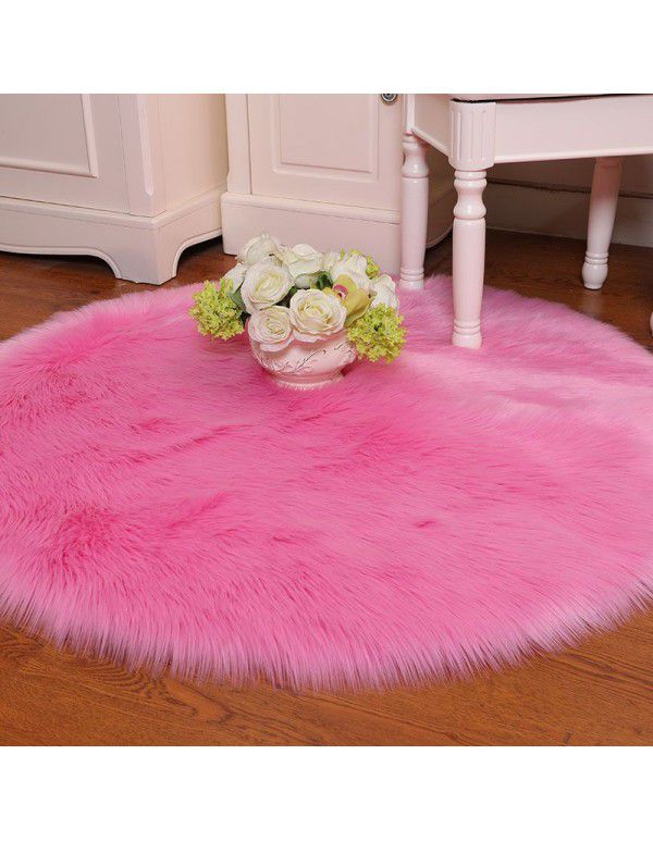 A hair generation Plush round carpet floor mat foot mat Australian imitation wool carpet indoor full shop decoration customization