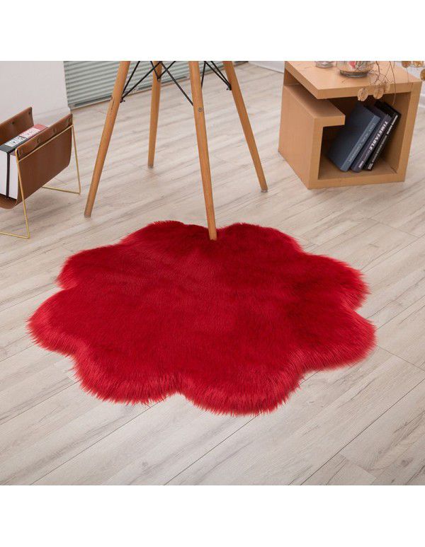 Factory direct sale Australia imitation wool skin plum blossom Plush living room bedroom study Carpet Stair mat bay window mat