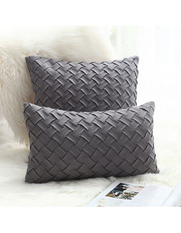 Ins car back, hand-made suede woven cushion cover, pillow cover, household products, Amazon cross-border supply