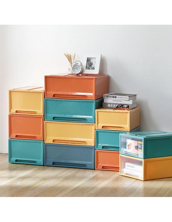 Color children's combined wardrobe baby drawer storage cabinet household underwear storage box wardrobe sorting storage box