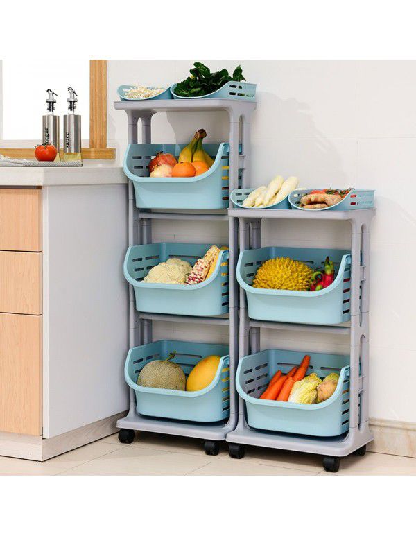 Kitchen vegetable shelf floor multi-functional vegetable washing basket fruit storage basket household products