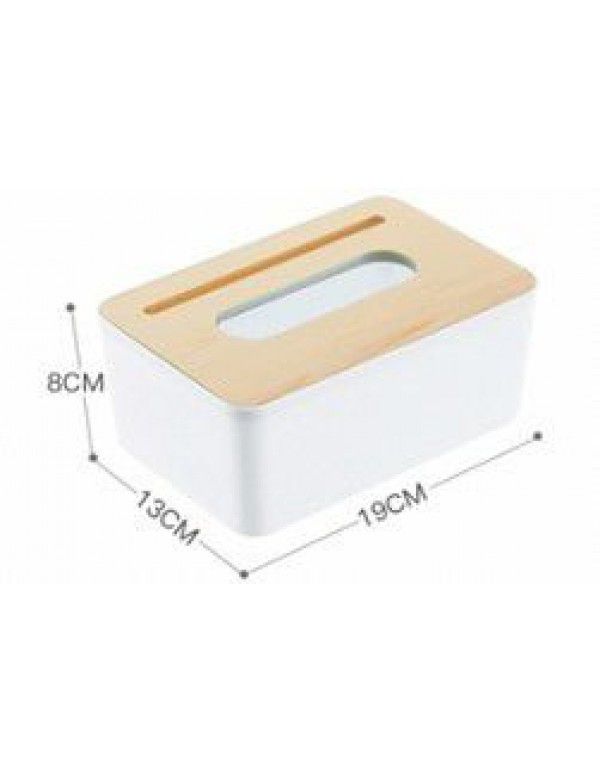 Cross border new bamboo cover tabletop split tissue box tea table drawing box plastic remote control storage box for household living room