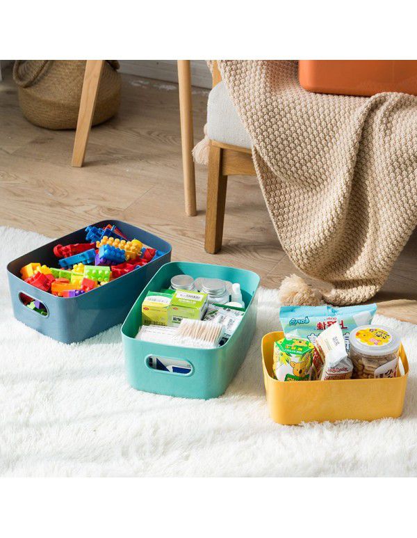Color storage box desktop sundries storage box underwear finishing plastic storage basket bedroom cabinet basket