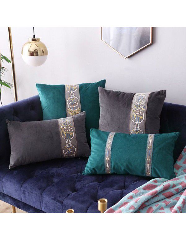 European Dutch velvet lace pillow bedside sofa cushion waist pillow Dutch velvet pillow case bed decoration