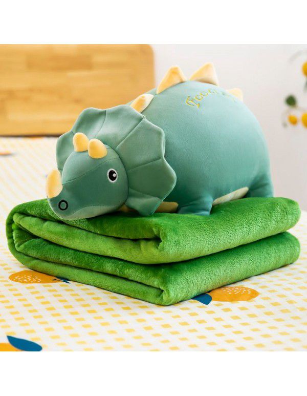 Creative cartoon animal plush doll pillow air conditioner is customized by car office lunch blanket wholesale