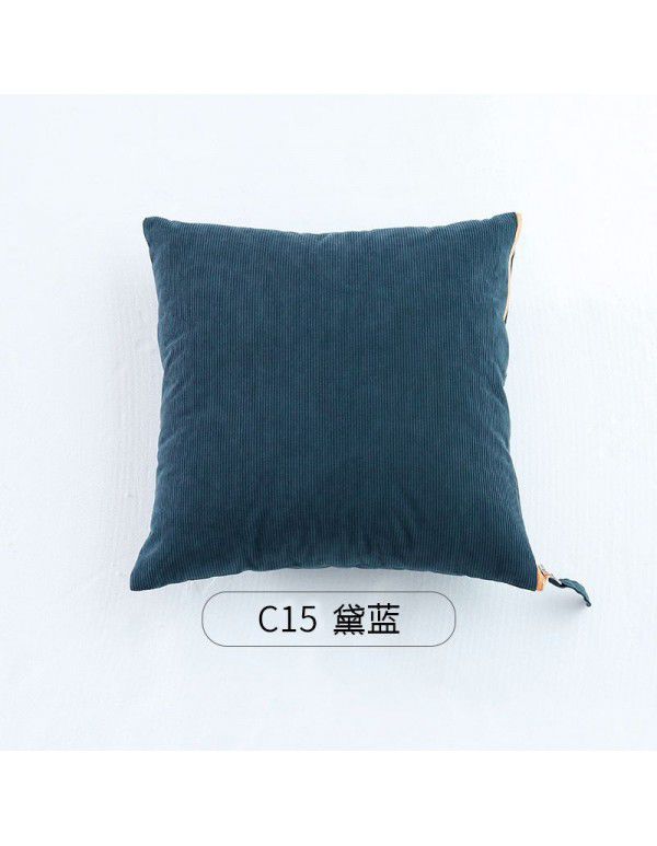 Corduroy sesame velvet two sides with large zipper pillow cover light luxury pillow cover sofa cushion pillow cover