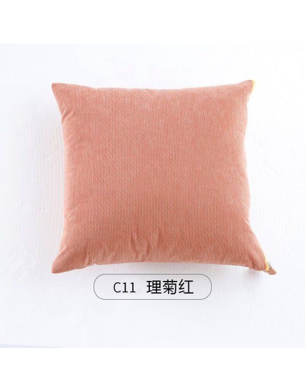 Corduroy sesame velvet two sides with large zipper pillow cover light luxury pillow cover sofa cushion pillow cover