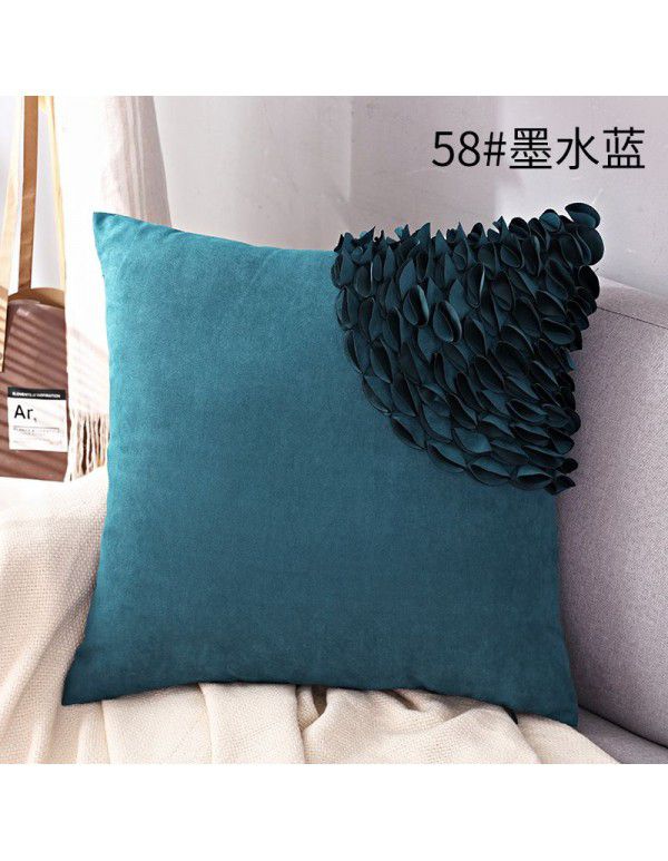 Handmade car flower three dimensional technology pillow cover Nordic sofa cushion suede pillow cover living room bedroom pillow cover