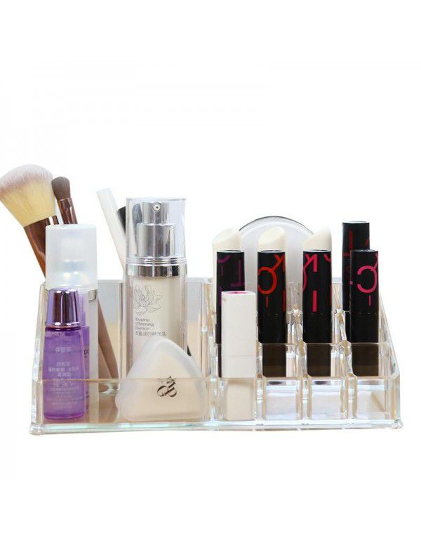 Acrylic transparent lipstick desktop cosmetic box transparent desktop shelf dressing finishing box skin care cosmetic box
