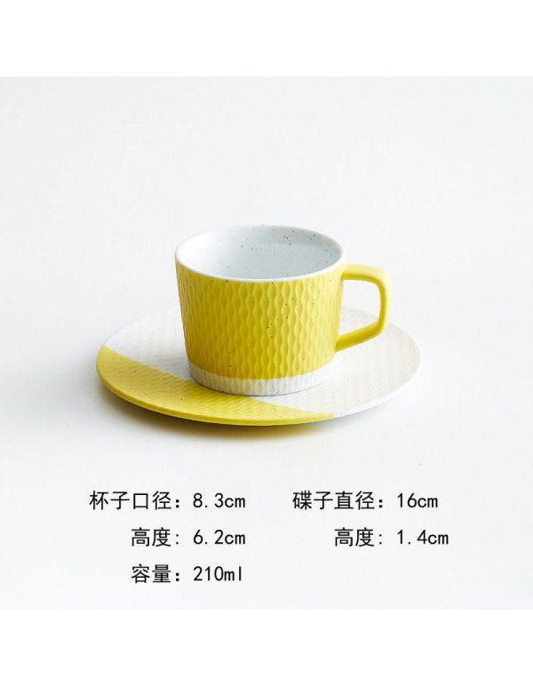 Ceramic creative coffee cup Japanese coarse ceramic coffee cup coffee cup dish set