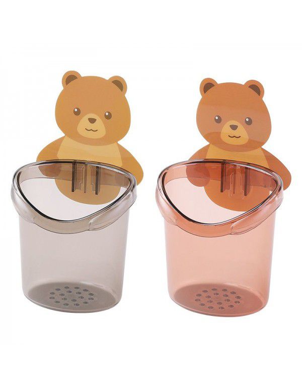 Cub cup stick to the wall hold storage cup stick to storage wall hanging cup rack drain toothbrush rack toilet wall