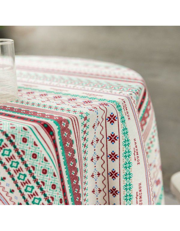 Bohemian style linen cotton tassel lace table cloth square table round table tea table cloth customized factory direct sales