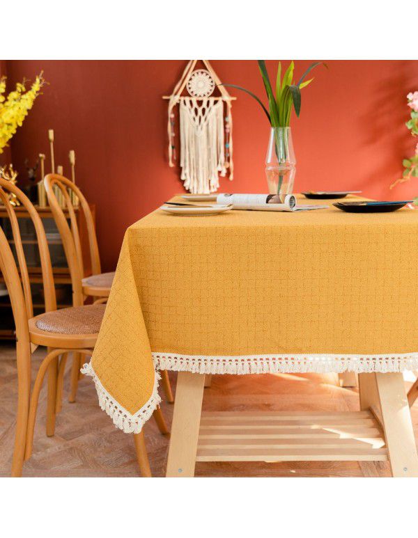 American retro dining table cloth tea table cloth French rectangular simple rural household scarf customization