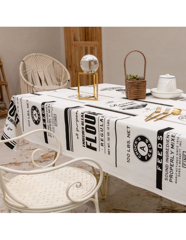 Amazon sells Nordic Cotton Linen Tablecloth white rectangular waterproof tea table tablecloth desk tablecloth wholesale