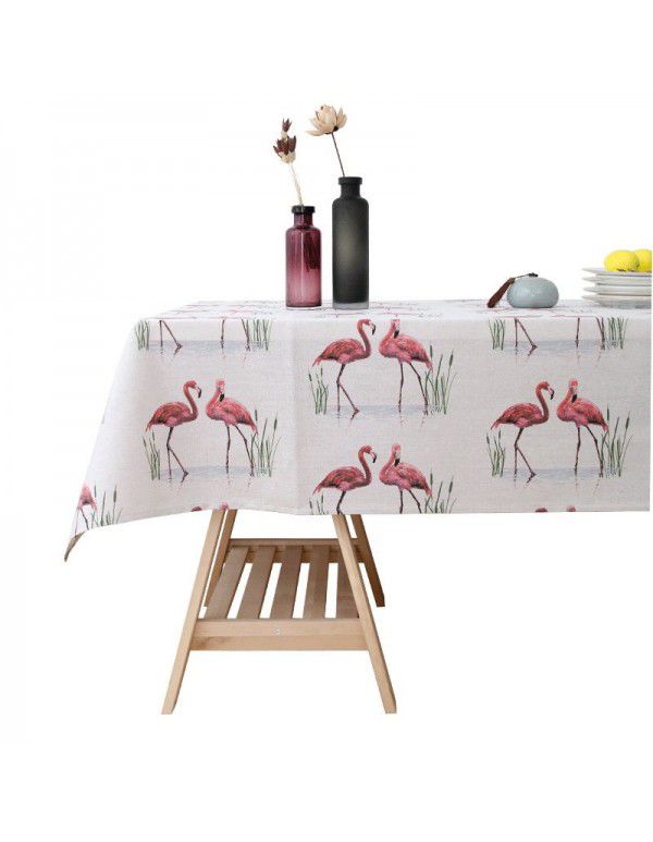 Tablecloth in the wind and fire bird net red meal tablecloth children's cloth art cotton hemp small fresh household tea table cloth customization
