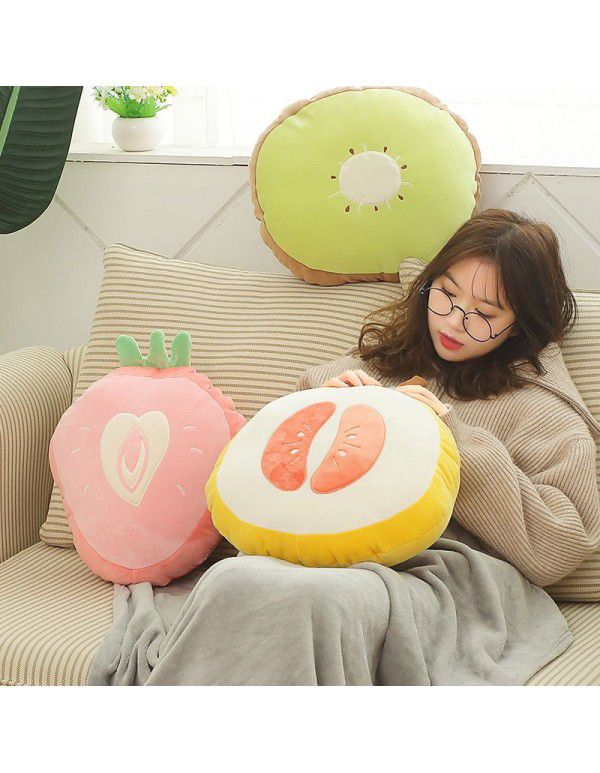Home soft decoration soft wood fruit two in one air conditioner sofa back Festival gift cushion custom logo