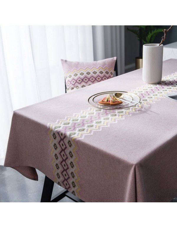 Cross border home textile tablecloth solid jacquard kitchen tabletop tassel decoration party table cloth