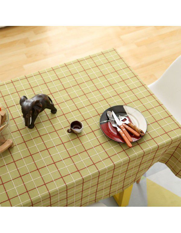 Embroidered garden square plaid cloth table cloth cotton linen rectangular pure color small fresh big round table tea table mat cover cloth