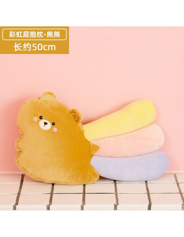 New cartoon animal dinosaur soft rainbow fart pillow comfort doll creative cute plush toys wholesale