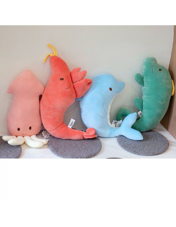 Mollusc Hanyu aquatic animal pillow bed home textile pillow cushion creative dolphin squid doll cushion