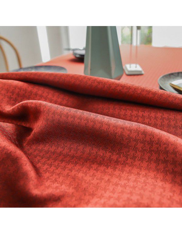 European and American cross border new qianniaoge jacquard tassel table cloth red cotton linen rectangular tablecloth tea table cover