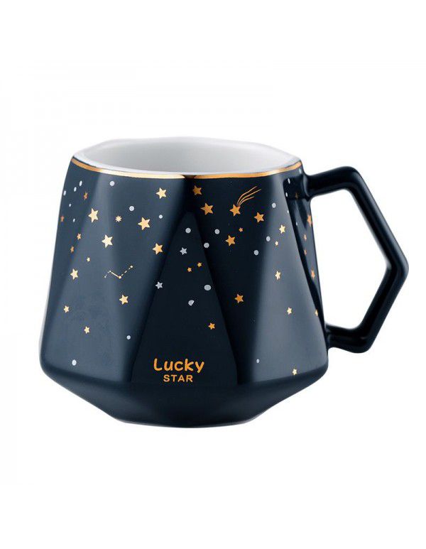 Ceramic Nordic wind star sky mark water cup lovely girl home creative coffee a pair of lovers cup