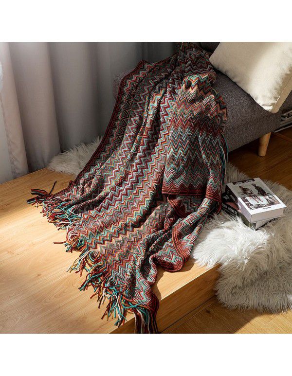 Bohemian blanket cover blanket spring and autumn air conditioning nap blanket bed end blanket bed end Blanket Sofa blanket