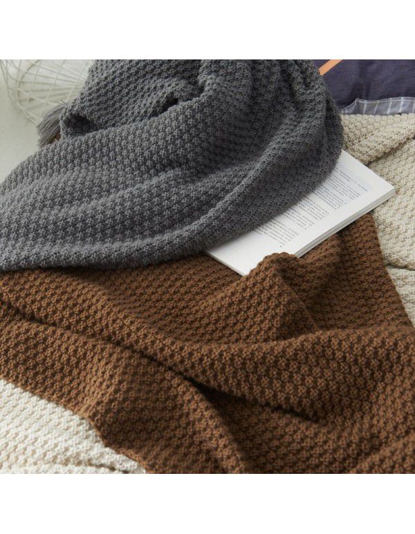 Nordic tassel knitted ball blanket wool blanket office air conditioning lunch break blanket shawl blanket sofa leisure blanket