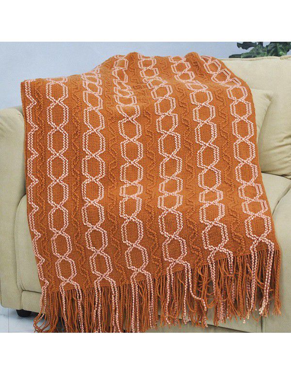 Bohemian thread blanket office knitting tassel Bed Blanket Sofa blanket lunch break blanket air conditioning blanket knee blanket customization