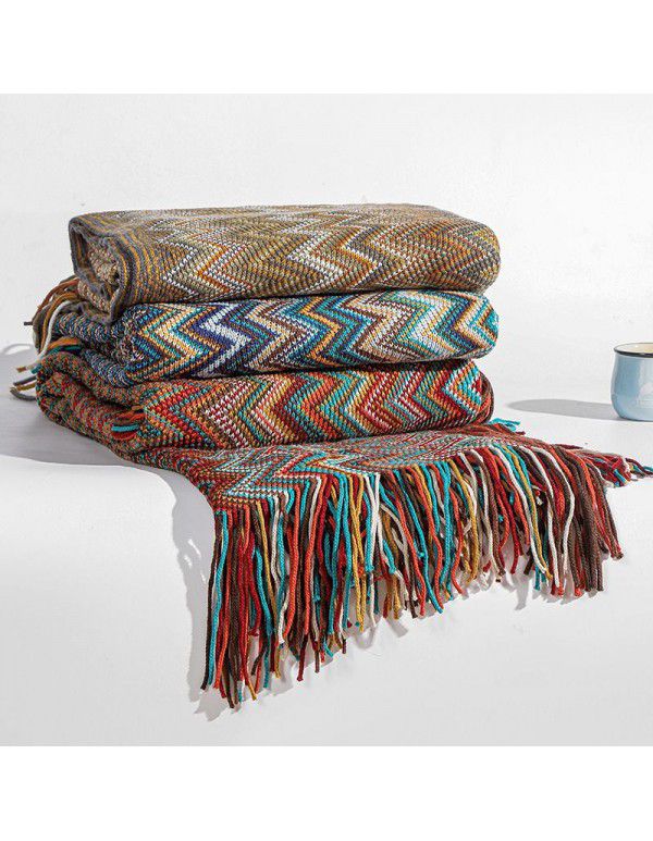 Bohemian blanket cover blanket spring and autumn air conditioning nap blanket bed end blanket bed end Blanket Sofa blanket