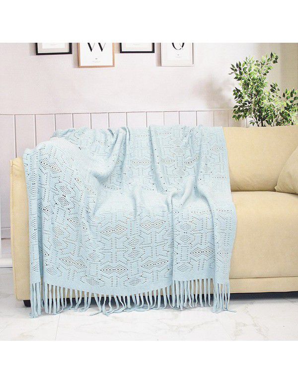 Bohemian office knitting Blanket Sofa blanket air conditioning blanket tapestry tassel blanket homestay bed tapestry Chinese style