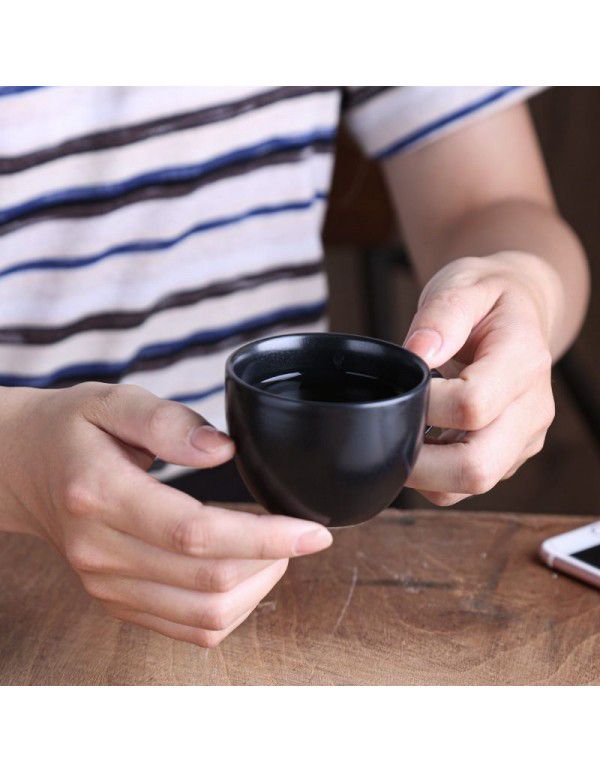 100ml simple black ceramic cup American coffee cup small Mug espresso cup commercial