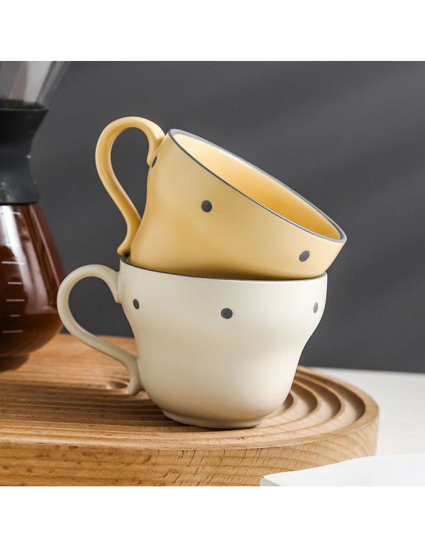 Ceramic coffee cup dish hand-painted underglaze color breakfast Mug Japanese afternoon tea leisure milk couple water cup
