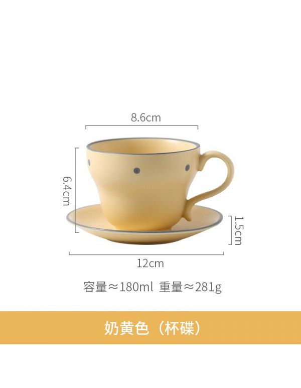 Ceramic coffee cup dish hand-painted underglaze color breakfast Mug Japanese afternoon tea leisure milk couple water cup