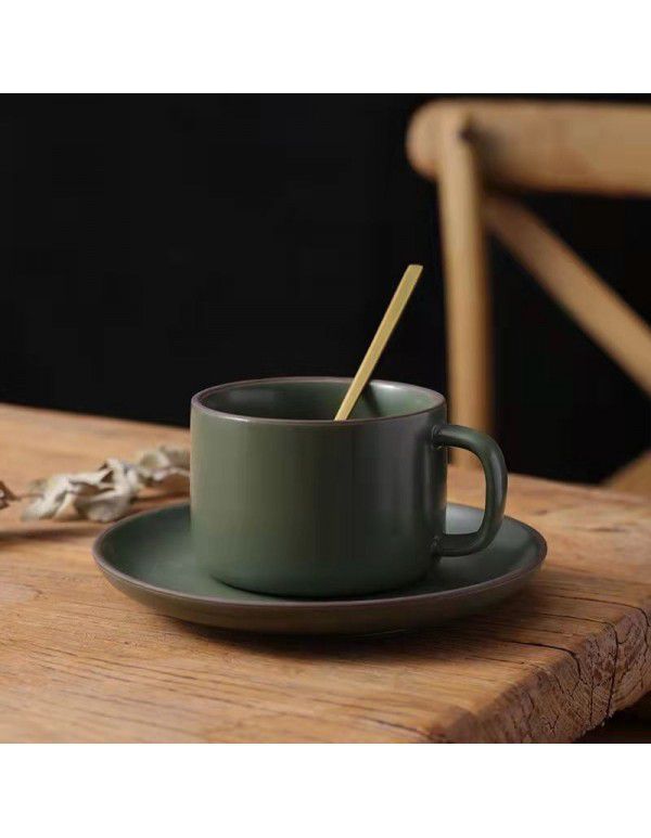 Ceramic coffee cup ins home office afternoon tea mug Amazon Simple coffee cup dish logo set