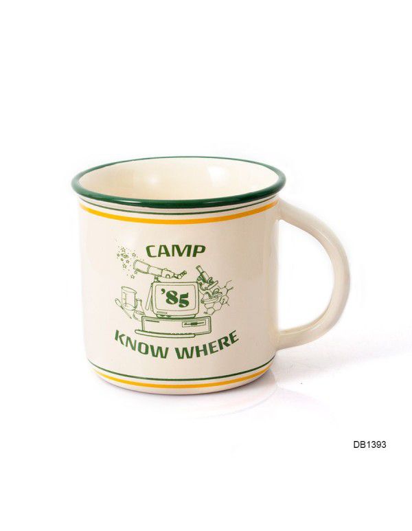 Cartoon Mug retro outdoor camping cup creative water cup company gift custom logo